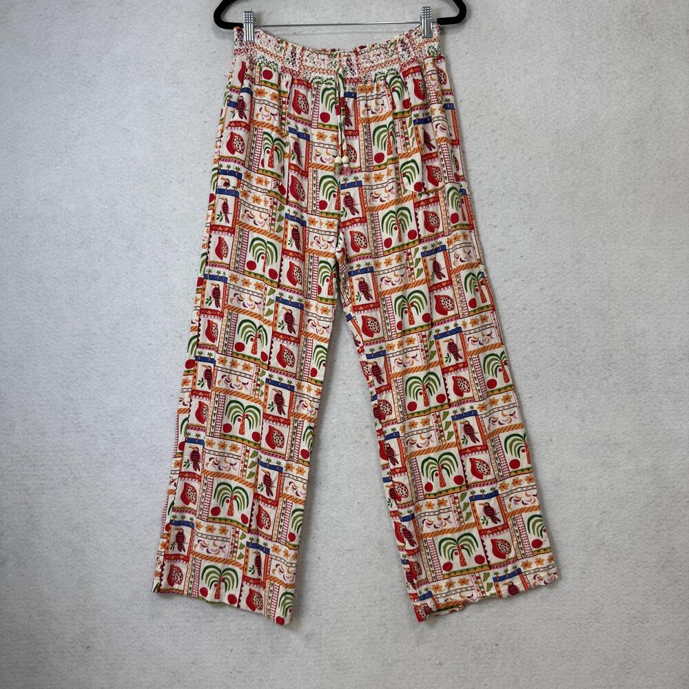 Classic Concepts Pants Womens XL Multicolor Tropical Wide Leg Elastic Waist